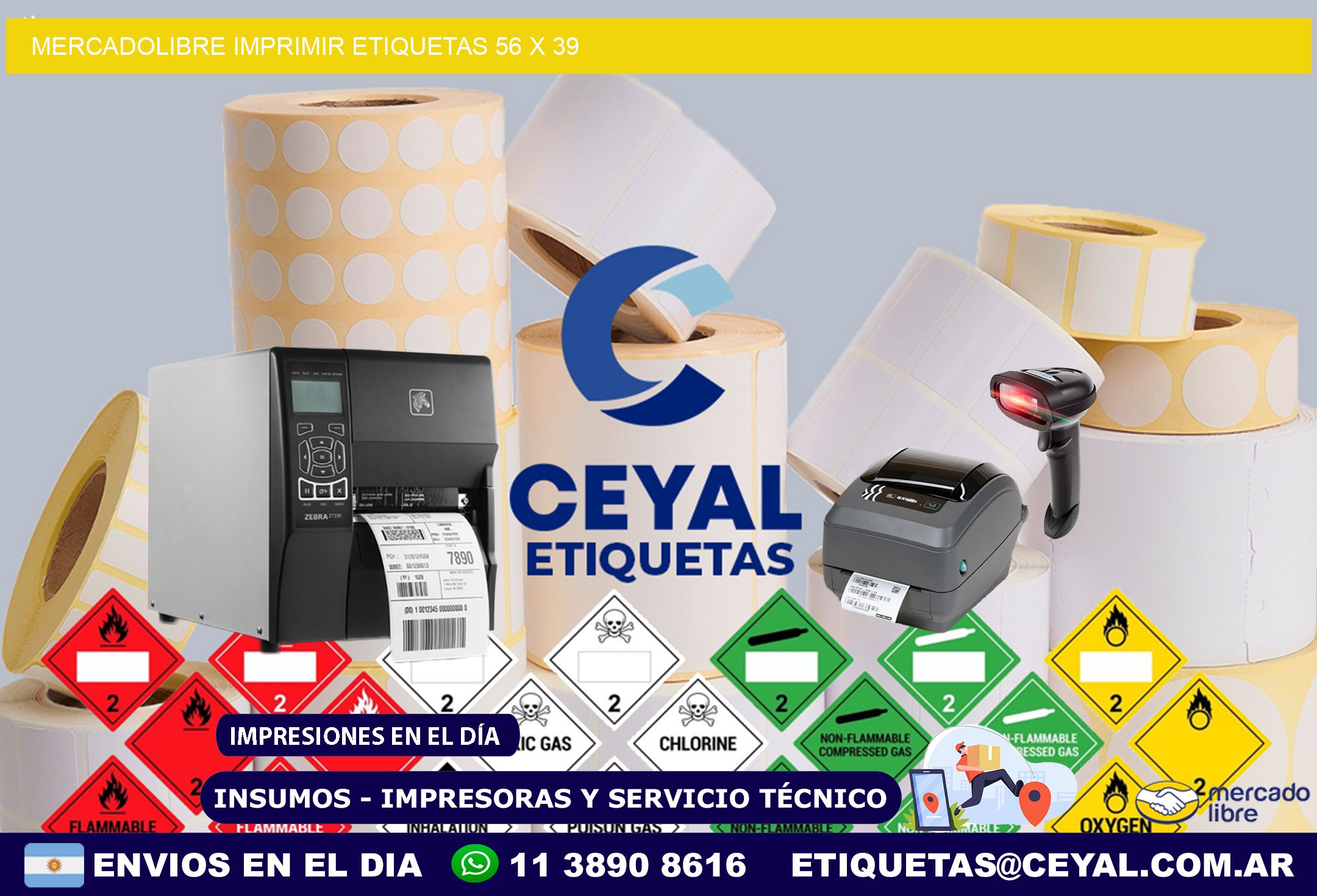 MERCADOLIBRE IMPRIMIR ETIQUETAS 56 x 39