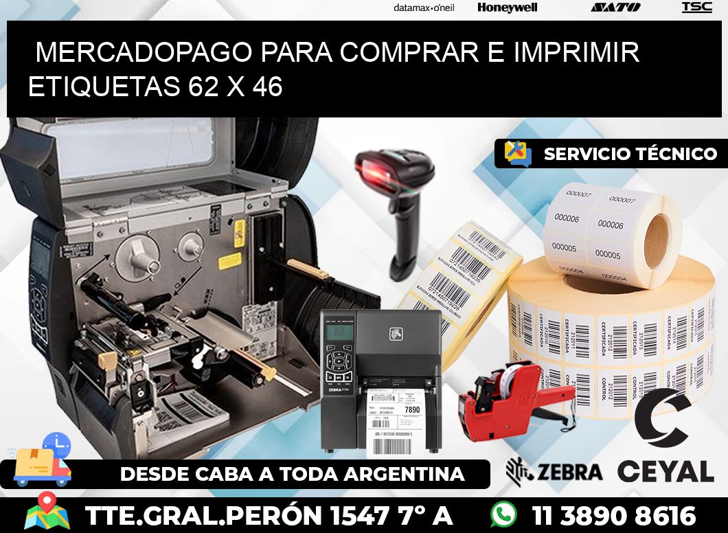 MERCADOPAGO PARA COMPRAR E IMPRIMIR ETIQUETAS 62 x 46