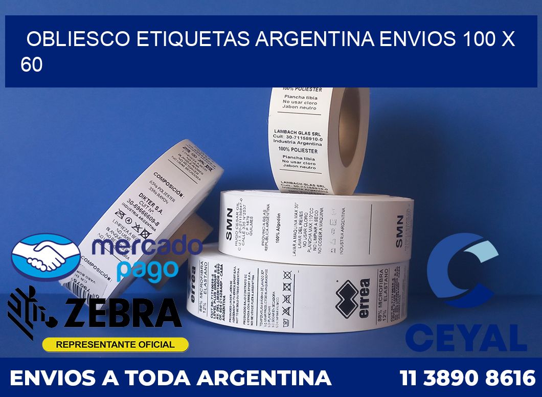 OBLIESCO ETIQUETAS ARGENTINA ENVIOS 100 x 60