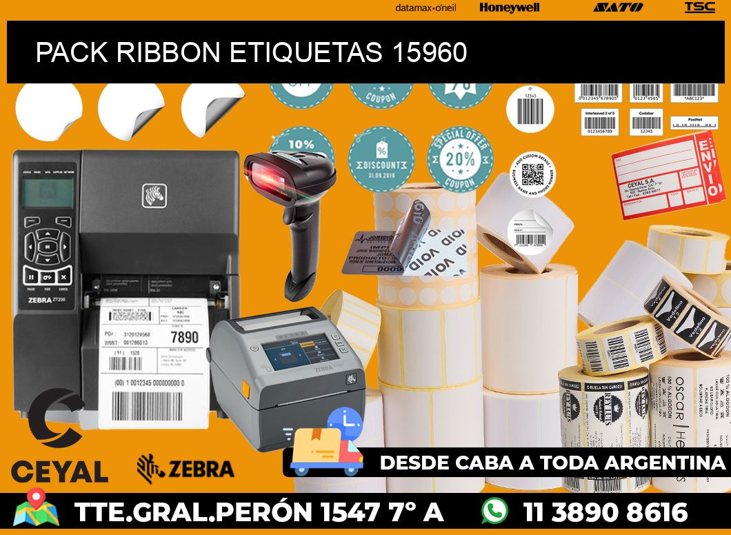 PACK RIBBON ETIQUETAS 15960