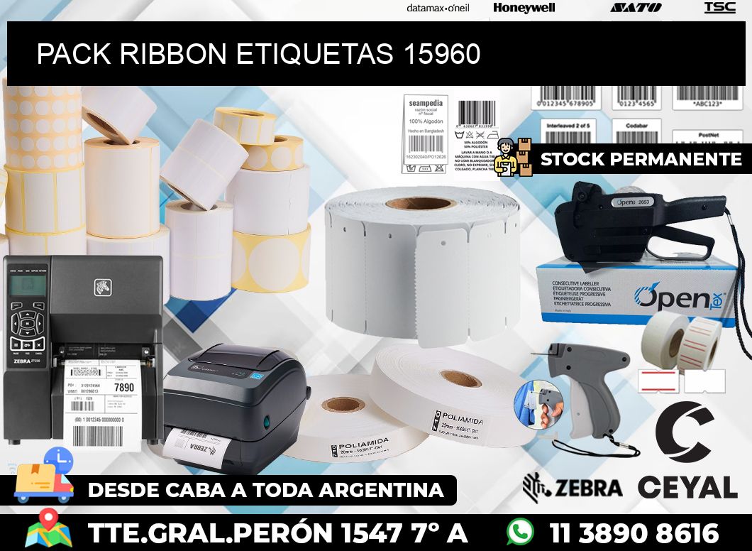 PACK RIBBON ETIQUETAS 15960