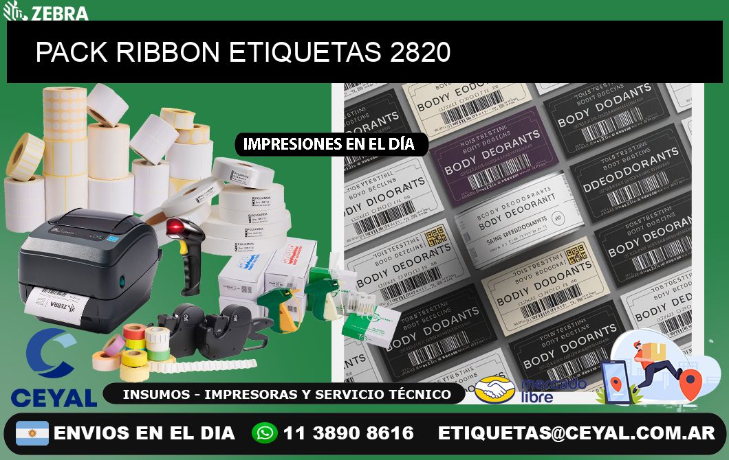 PACK RIBBON ETIQUETAS 2820