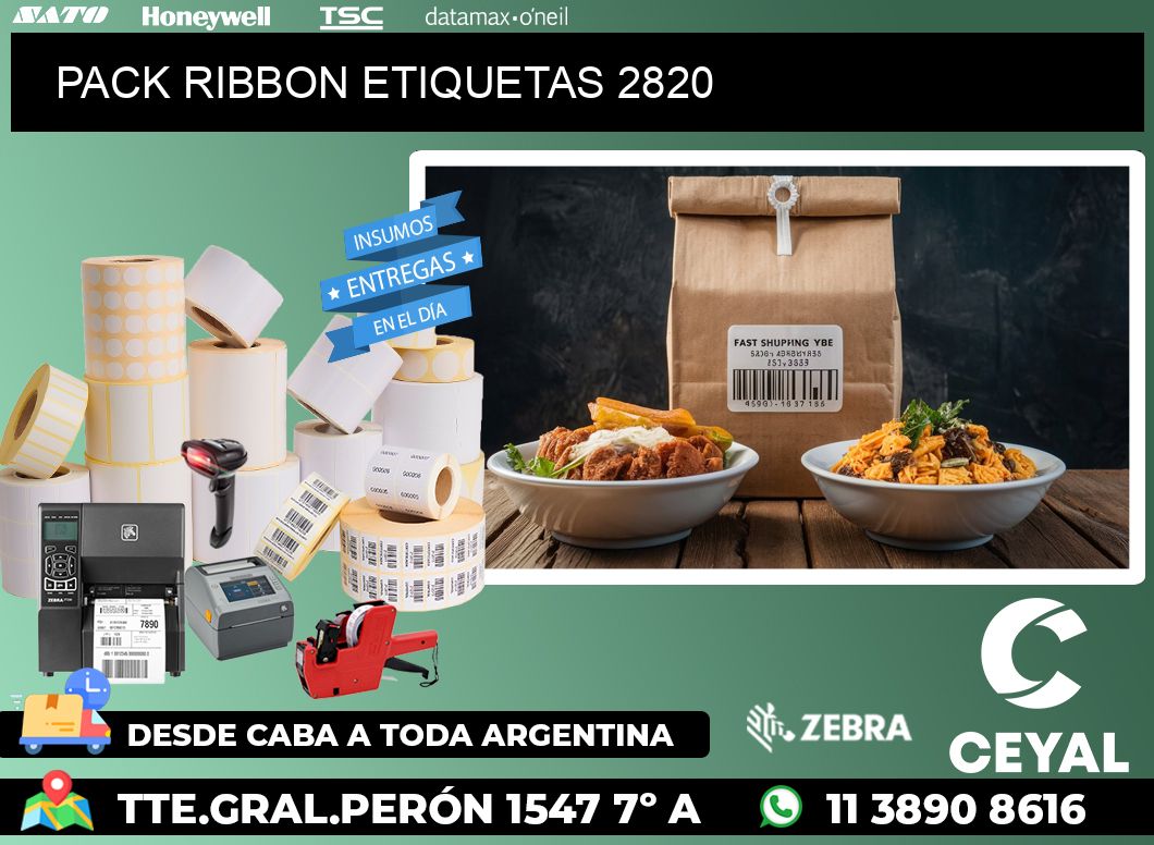 PACK RIBBON ETIQUETAS 2820