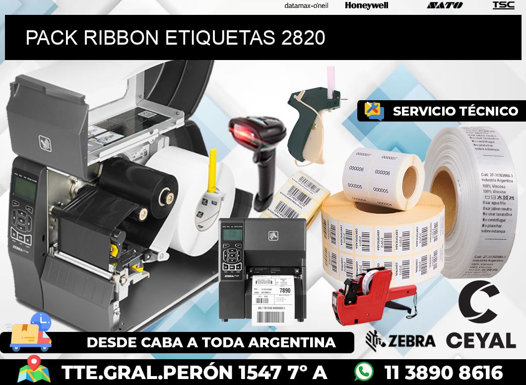 PACK RIBBON ETIQUETAS 2820