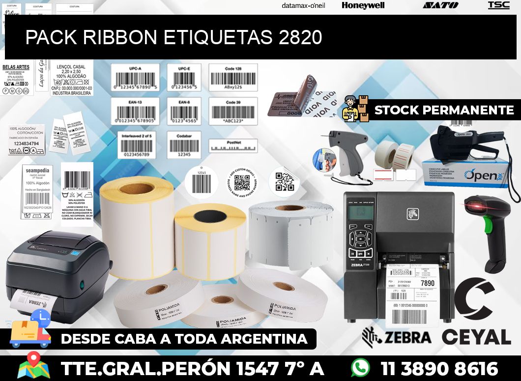 PACK RIBBON ETIQUETAS 2820