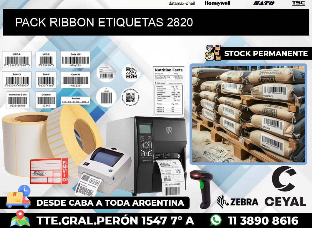 PACK RIBBON ETIQUETAS 2820