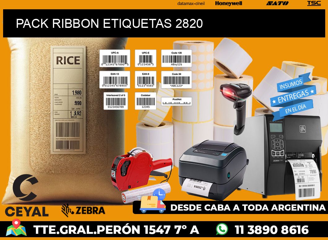 PACK RIBBON ETIQUETAS 2820