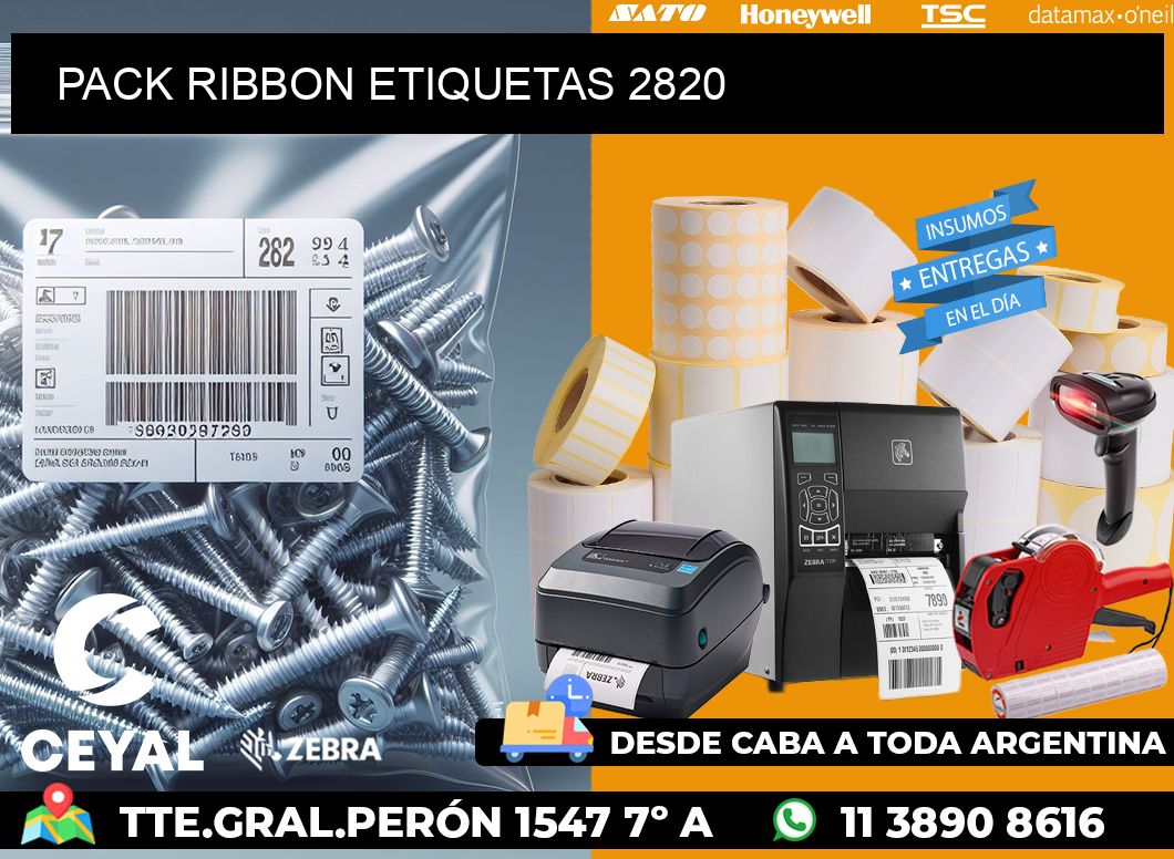 PACK RIBBON ETIQUETAS 2820