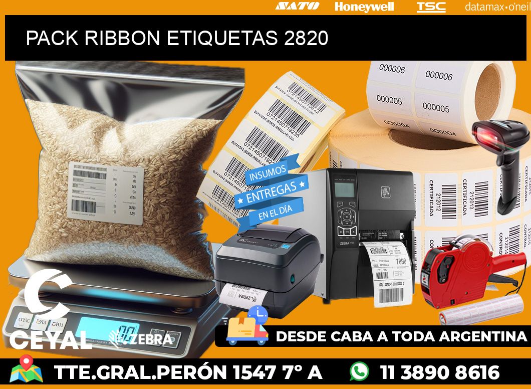 PACK RIBBON ETIQUETAS 2820