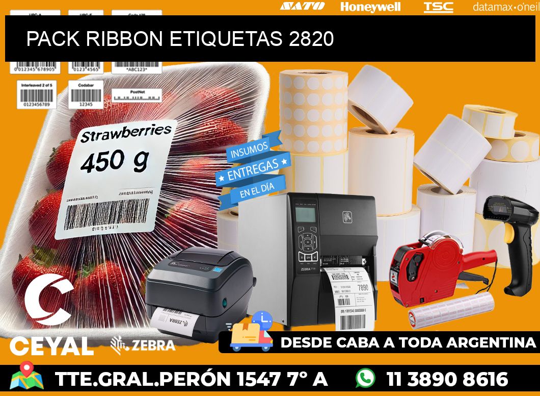 PACK RIBBON ETIQUETAS 2820