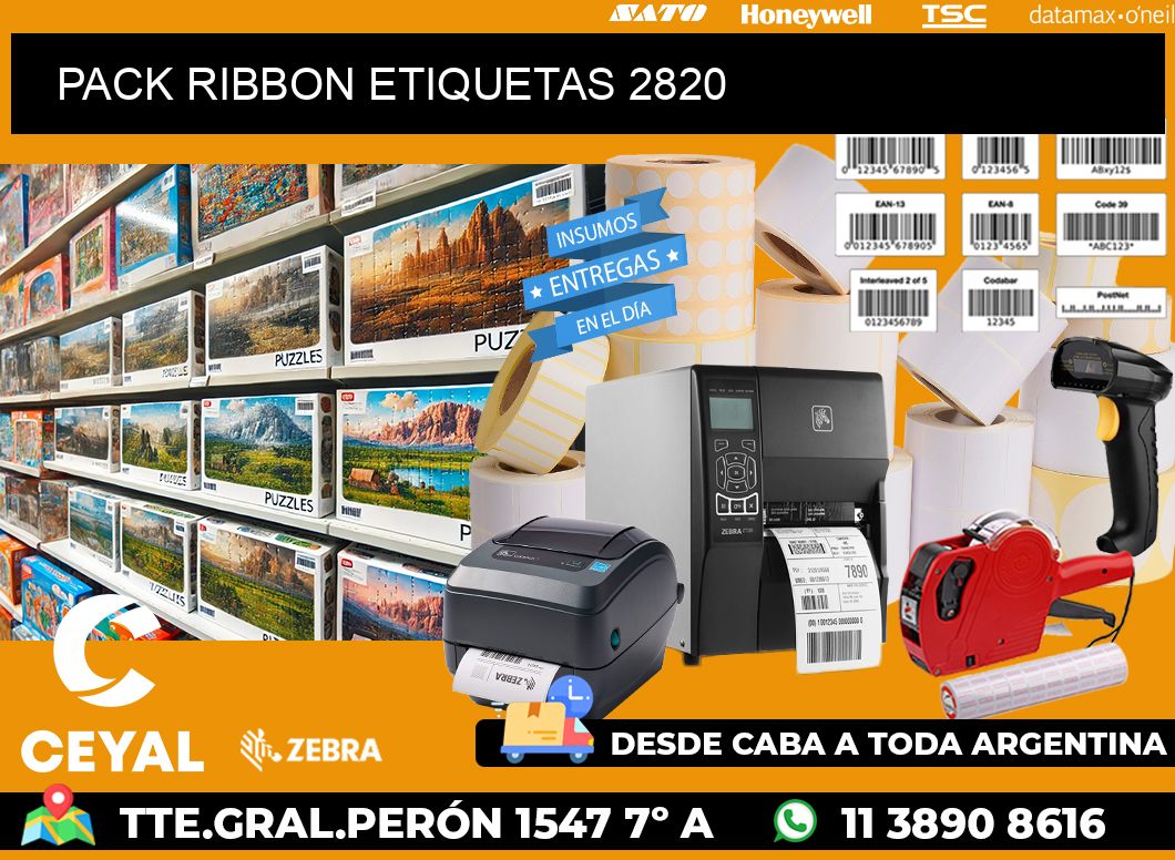 PACK RIBBON ETIQUETAS 2820