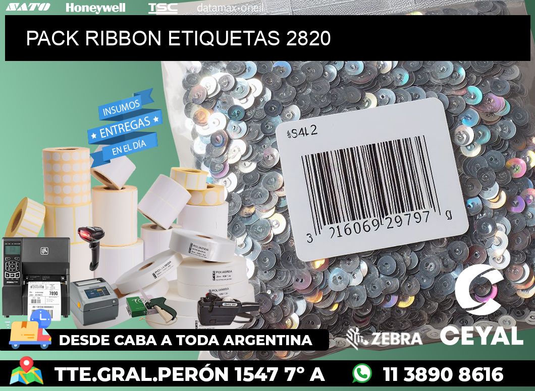 PACK RIBBON ETIQUETAS 2820