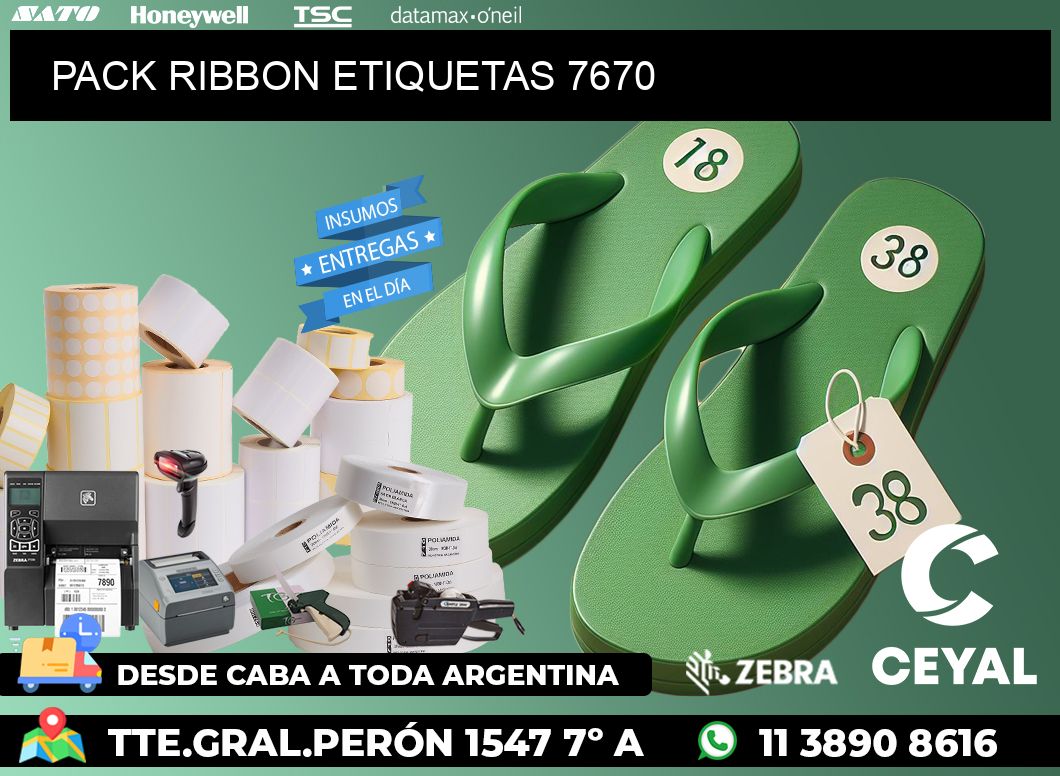 PACK RIBBON ETIQUETAS 7670