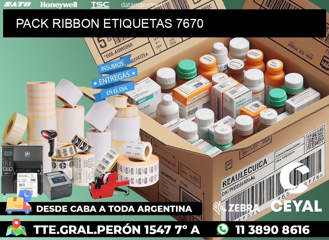 PACK RIBBON ETIQUETAS 7670