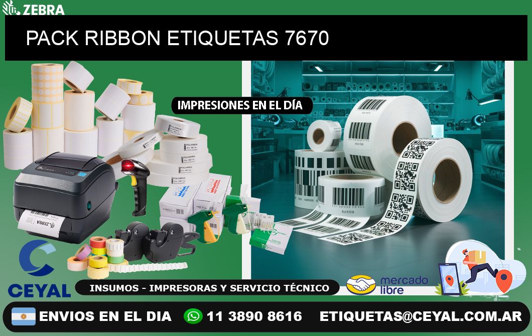 PACK RIBBON ETIQUETAS 7670