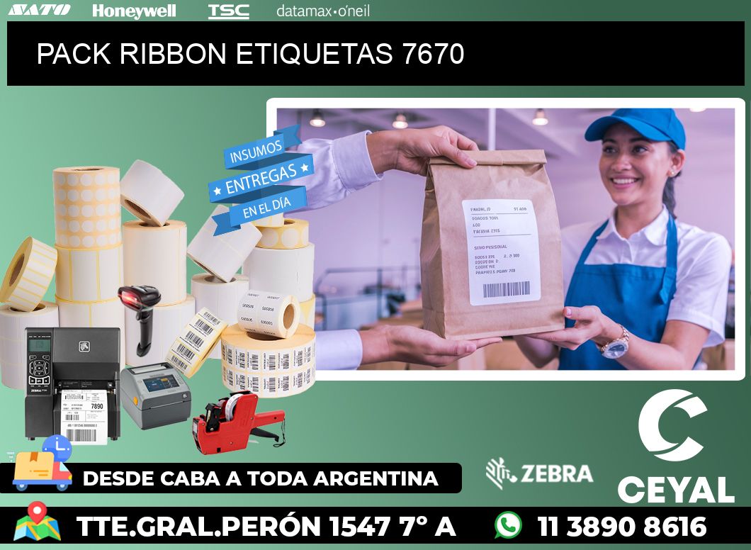 PACK RIBBON ETIQUETAS 7670