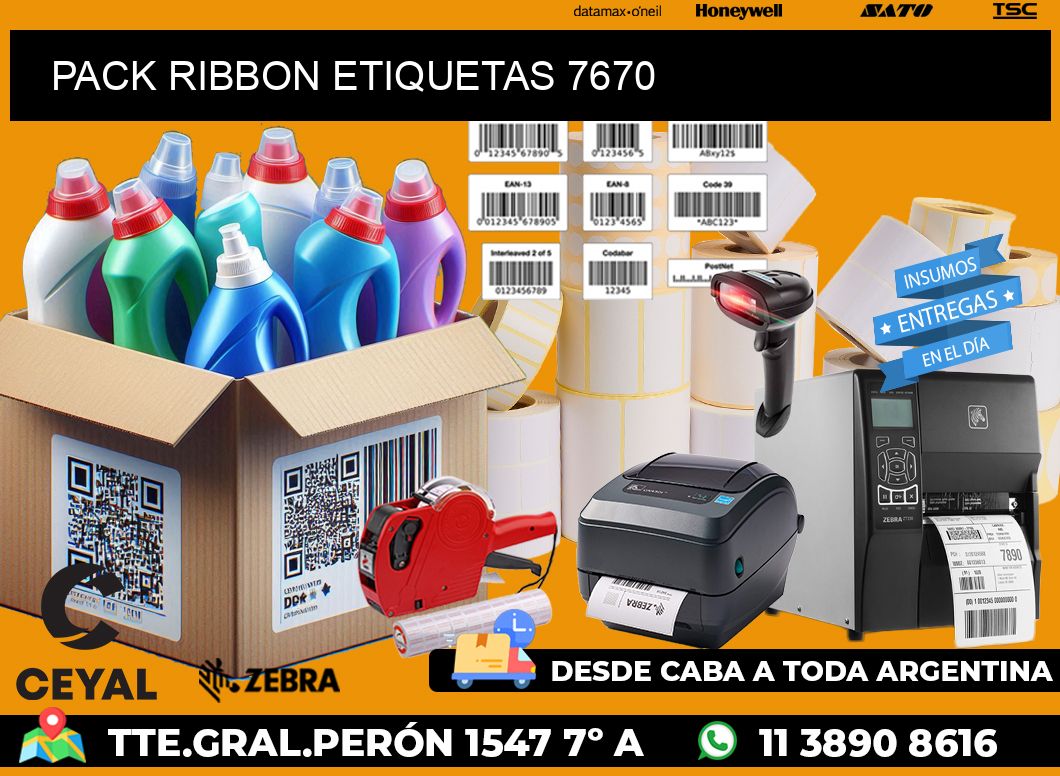 PACK RIBBON ETIQUETAS 7670