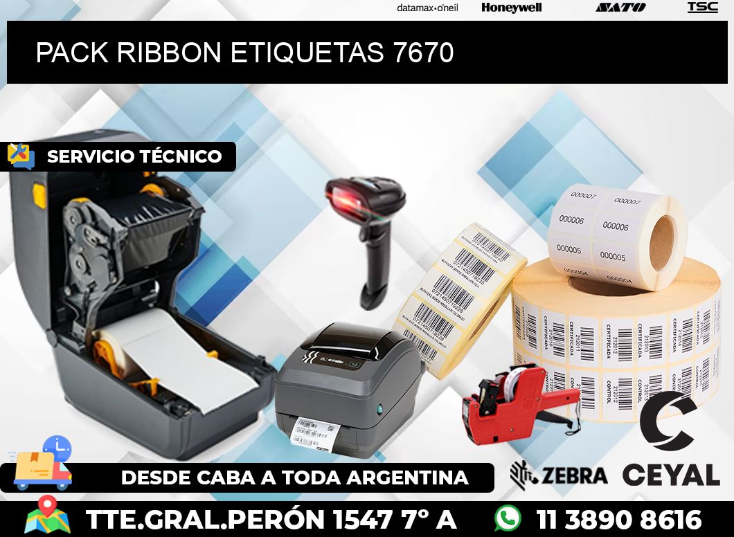 PACK RIBBON ETIQUETAS 7670