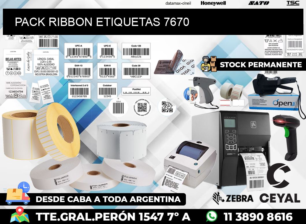 PACK RIBBON ETIQUETAS 7670