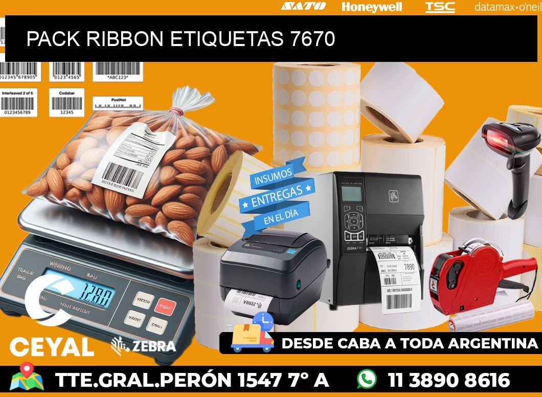 PACK RIBBON ETIQUETAS 7670