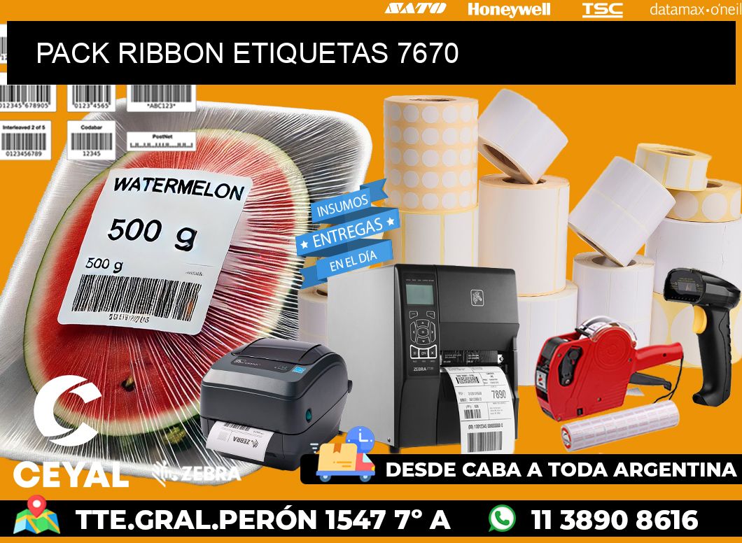 PACK RIBBON ETIQUETAS 7670