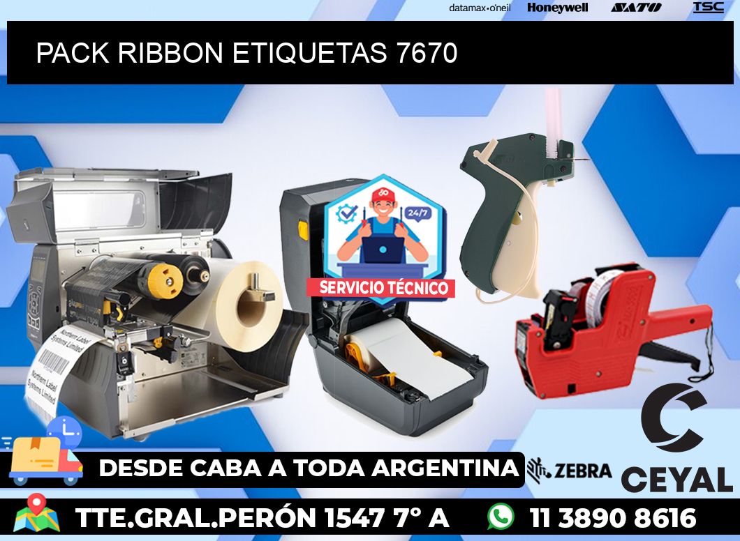 PACK RIBBON ETIQUETAS 7670