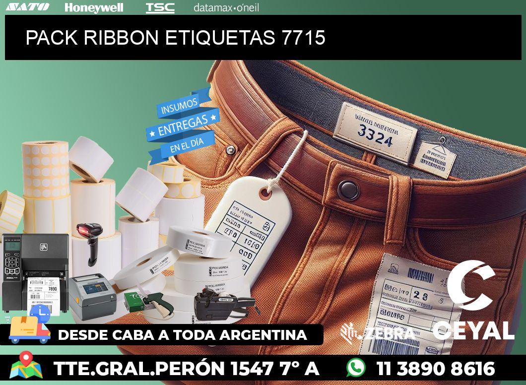 PACK RIBBON ETIQUETAS 7715