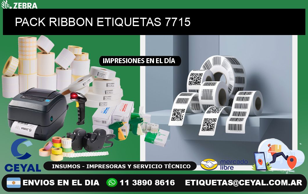 PACK RIBBON ETIQUETAS 7715