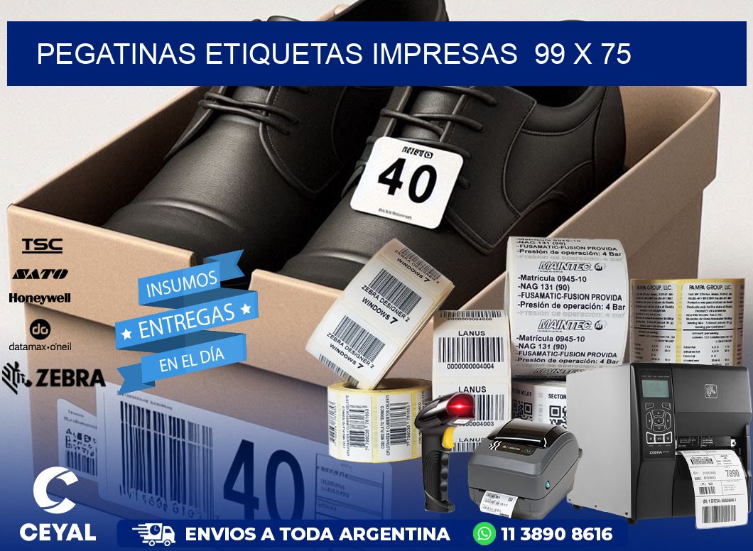 PEGATINAS ETIQUETAS IMPRESAS  99 x 75