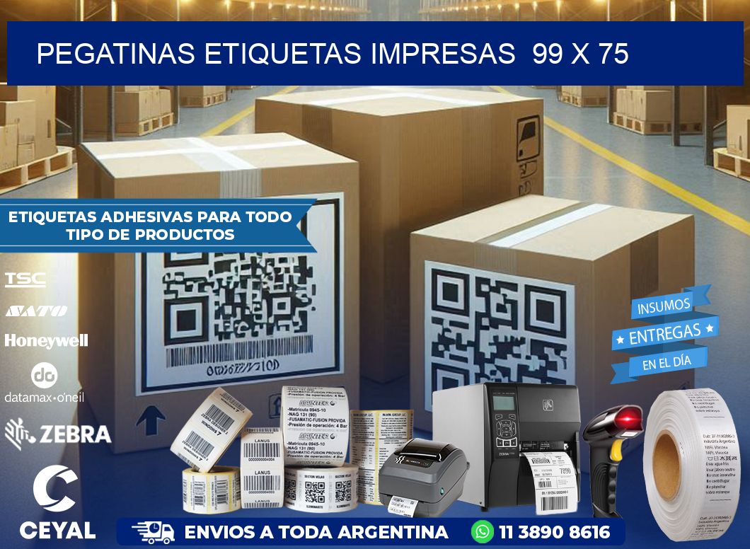 PEGATINAS ETIQUETAS IMPRESAS  99 x 75