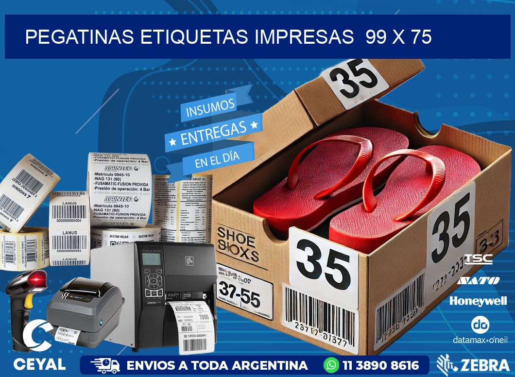 PEGATINAS ETIQUETAS IMPRESAS  99 x 75