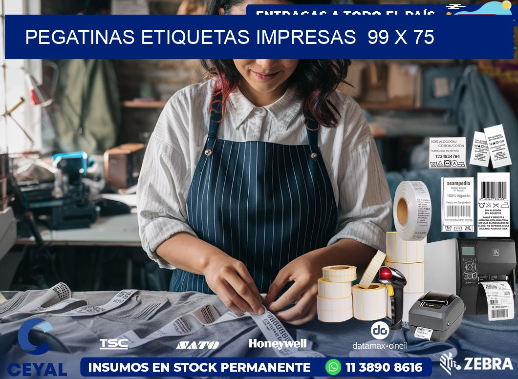 PEGATINAS ETIQUETAS IMPRESAS  99 x 75