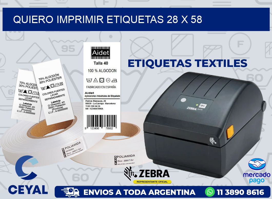 QUIERO IMPRIMIR ETIQUETAS 28 x 58