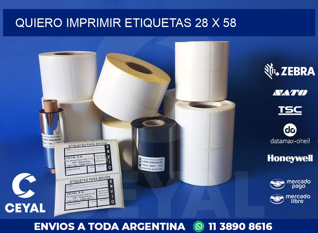 QUIERO IMPRIMIR ETIQUETAS 28 x 58