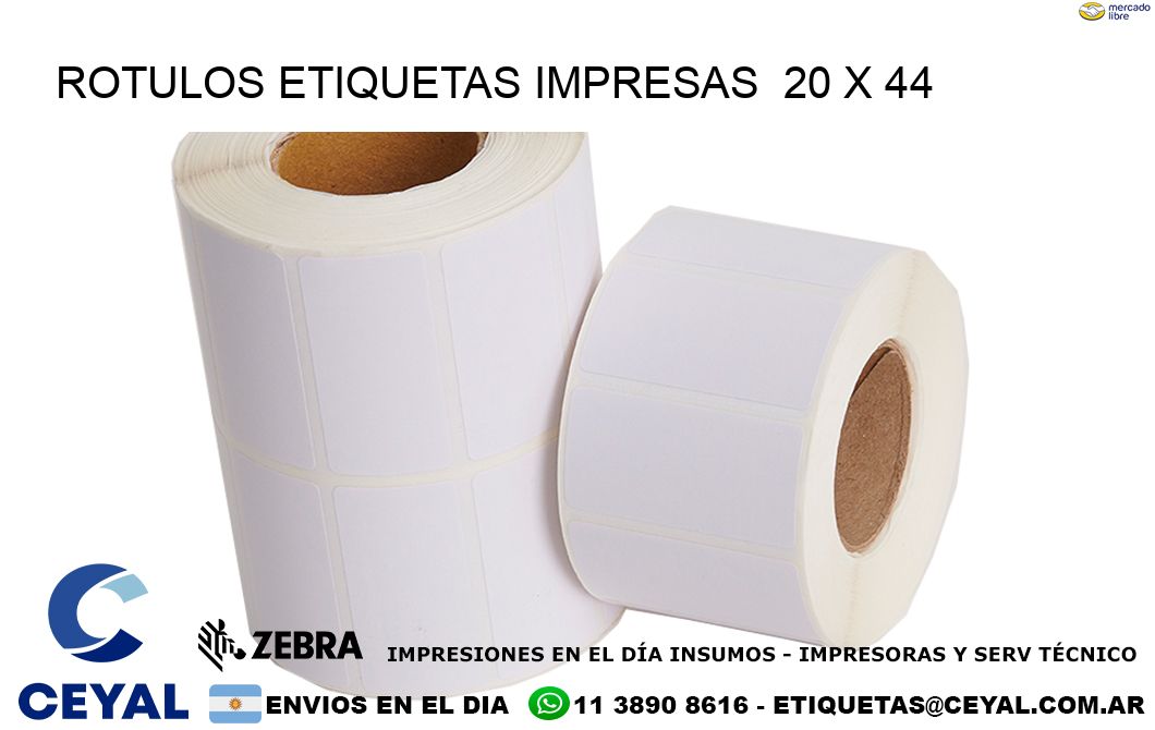 ROTULOS ETIQUETAS IMPRESAS  20 x 44