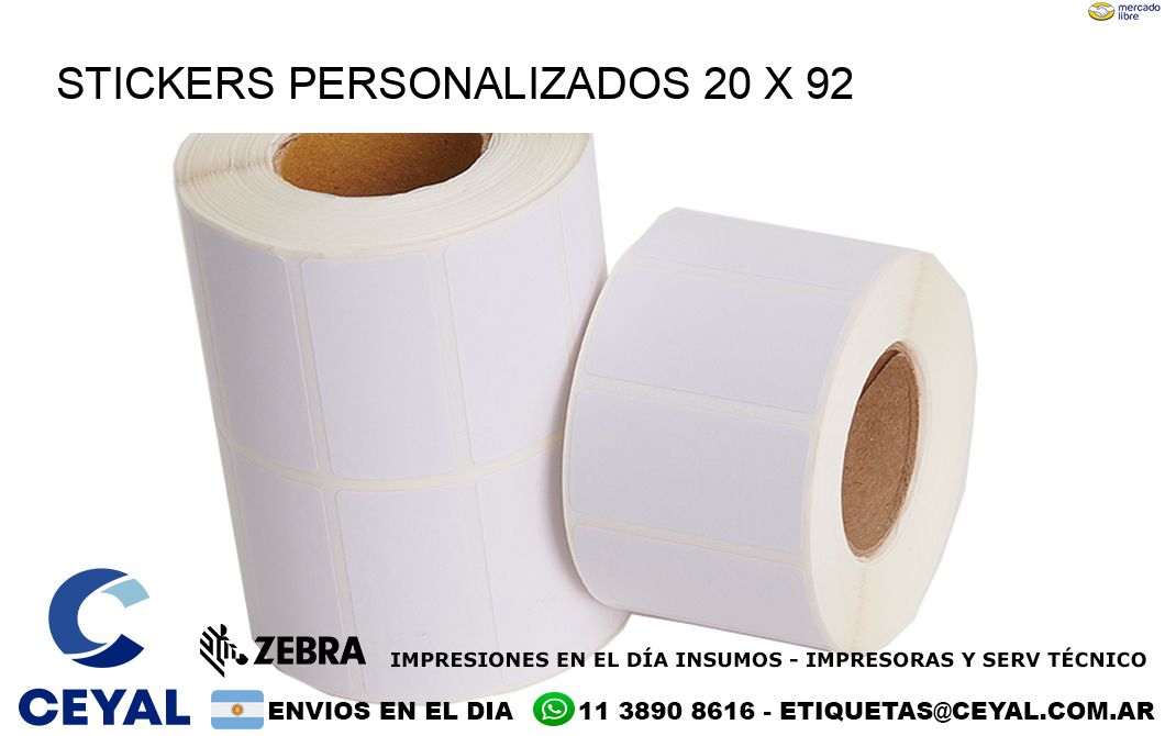 STICKERS PERSONALIZADOS 20 x 92