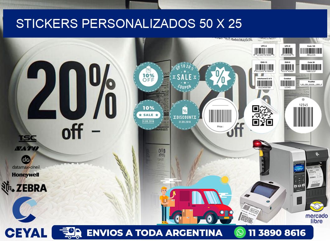 STICKERS PERSONALIZADOS 50 x 25