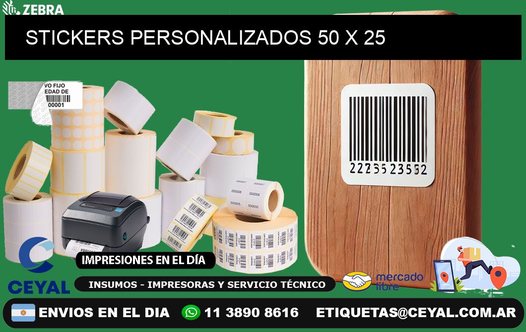 STICKERS PERSONALIZADOS 50 x 25