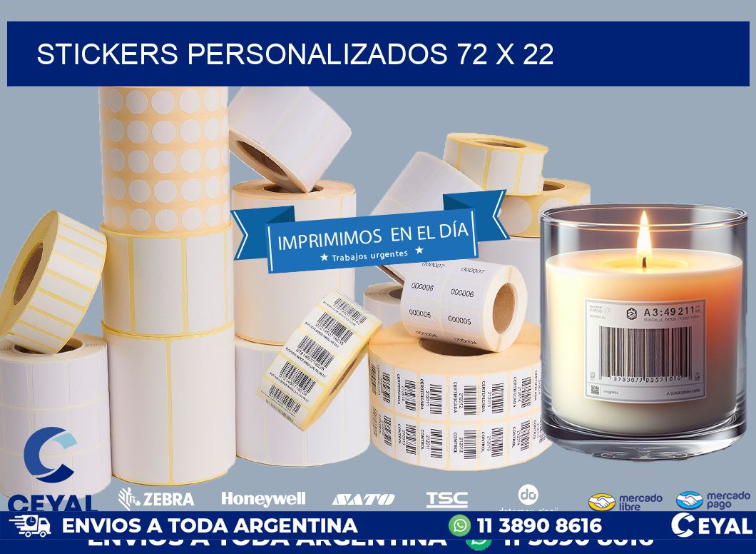 STICKERS PERSONALIZADOS 72 x 22