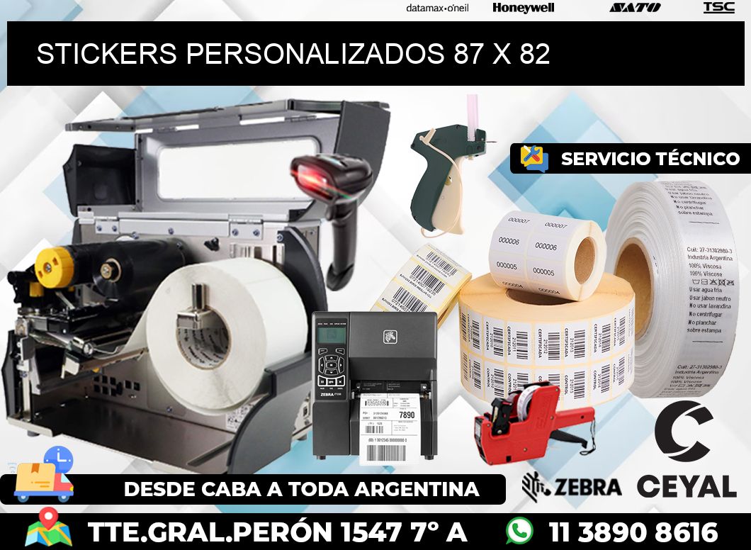 STICKERS PERSONALIZADOS 87 x 82