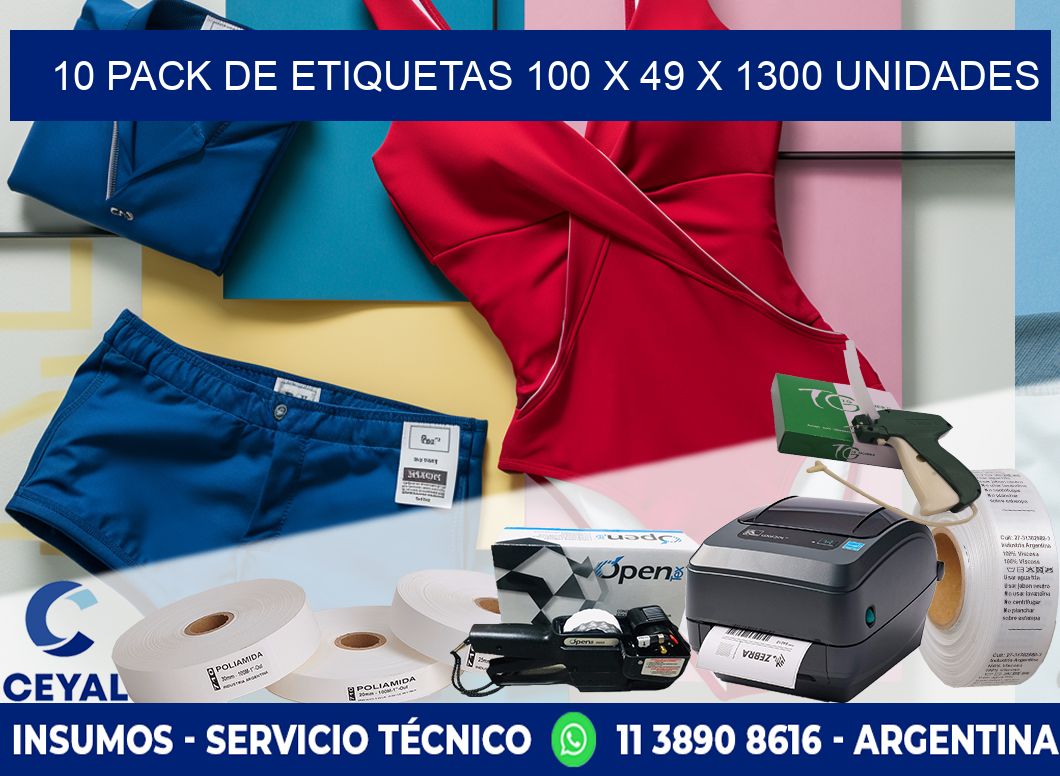 10 PACK DE ETIQUETAS 100 x 49 X 1300 UNIDADES