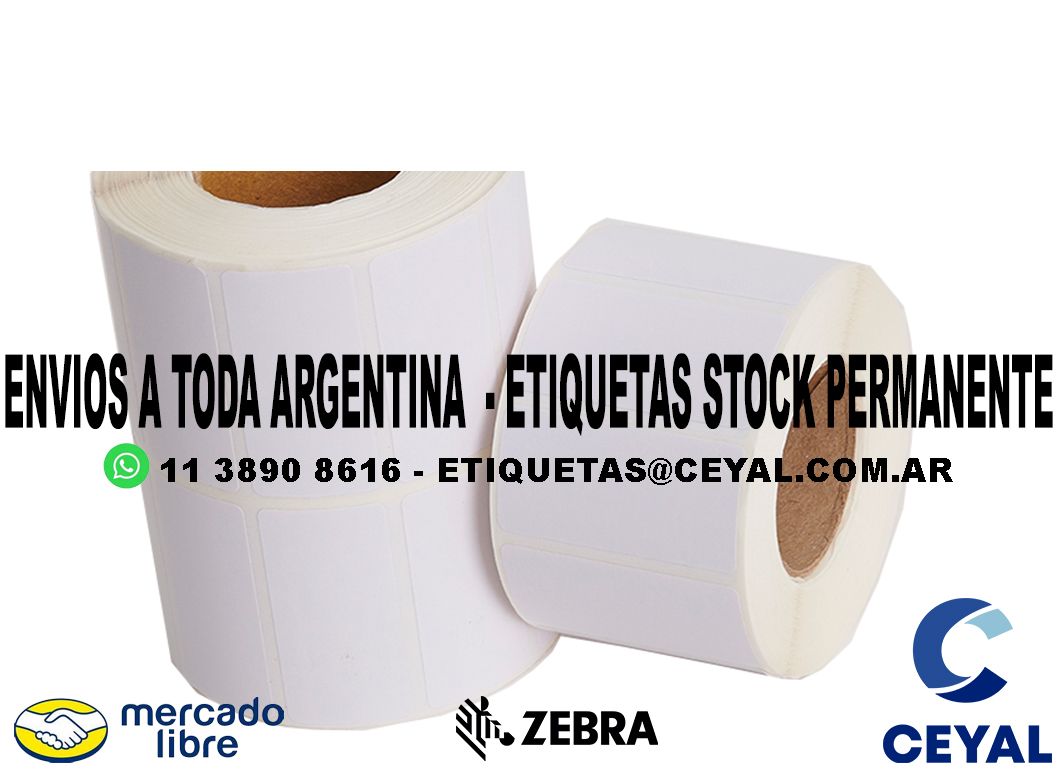 100 ROLLOS DE ETIQUETAS 33 x 50 X 1000 UNIDADES