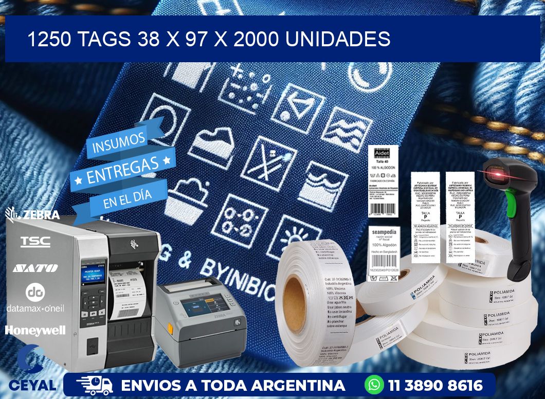 1250 TAGS 38 x 97 X 2000 UNIDADES