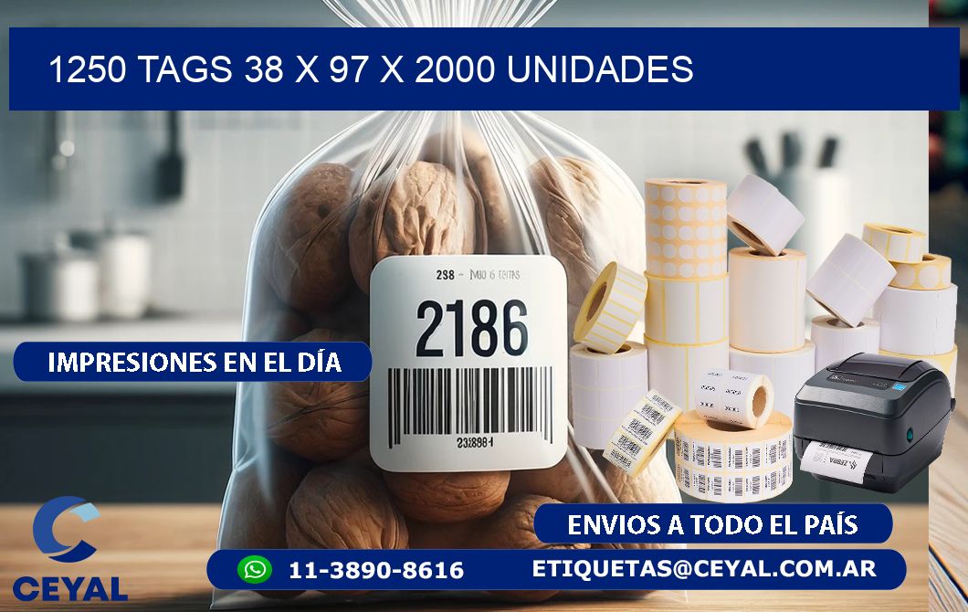 1250 TAGS 38 x 97 X 2000 UNIDADES