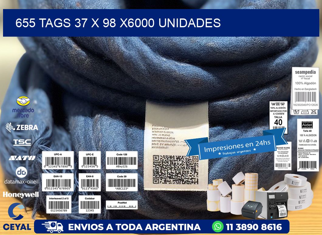 655 TAGS 37 x 98 X6000 UNIDADES