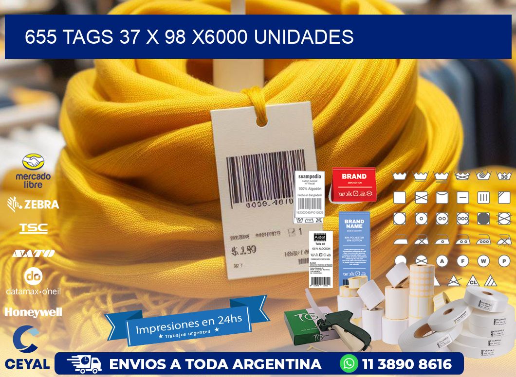 655 TAGS 37 x 98 X6000 UNIDADES