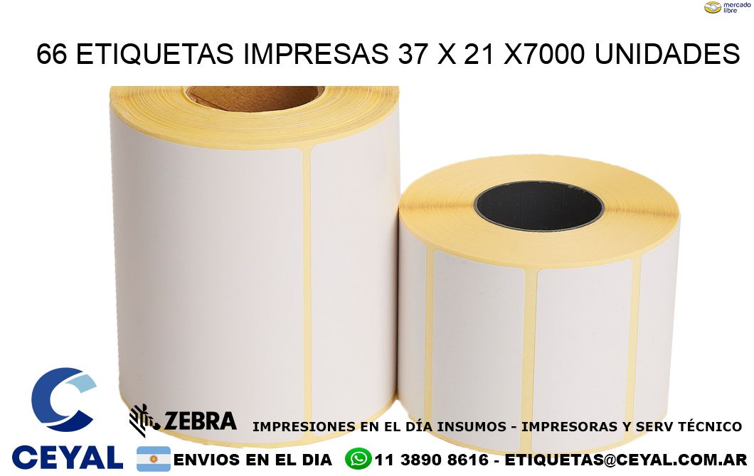 66 ETIQUETAS IMPRESAS 37 x 21 X7000 UNIDADES