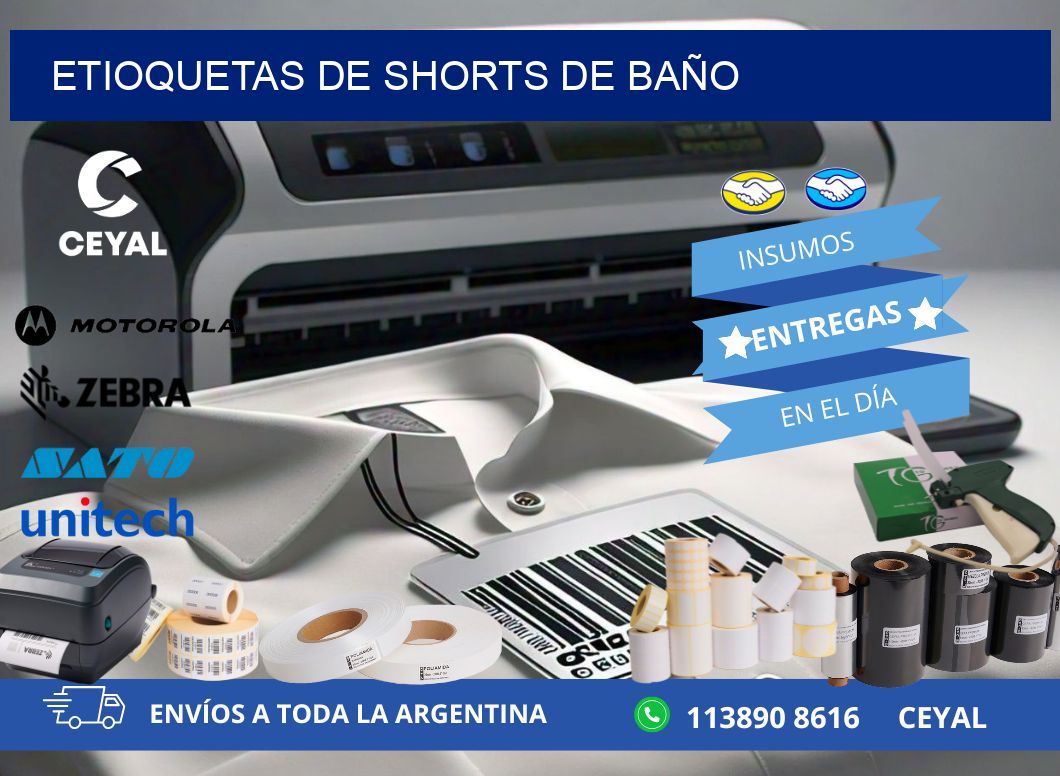 ETIOQUETAS DE SHORTS DE BAÑO
