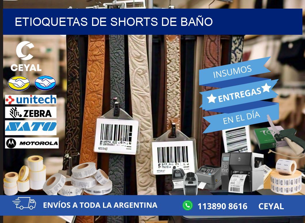 ETIOQUETAS DE SHORTS DE BAÑO