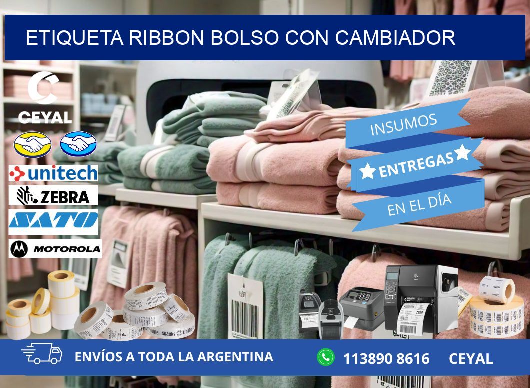ETIQUETA RIBBON BOLSO CON CAMBIADOR